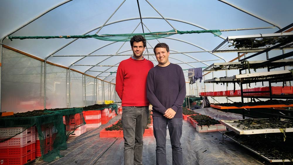 Pierre Paslier and Rodrigo Garcia Gonzalez from 2022 Build a Waste-Free World winner Notpla